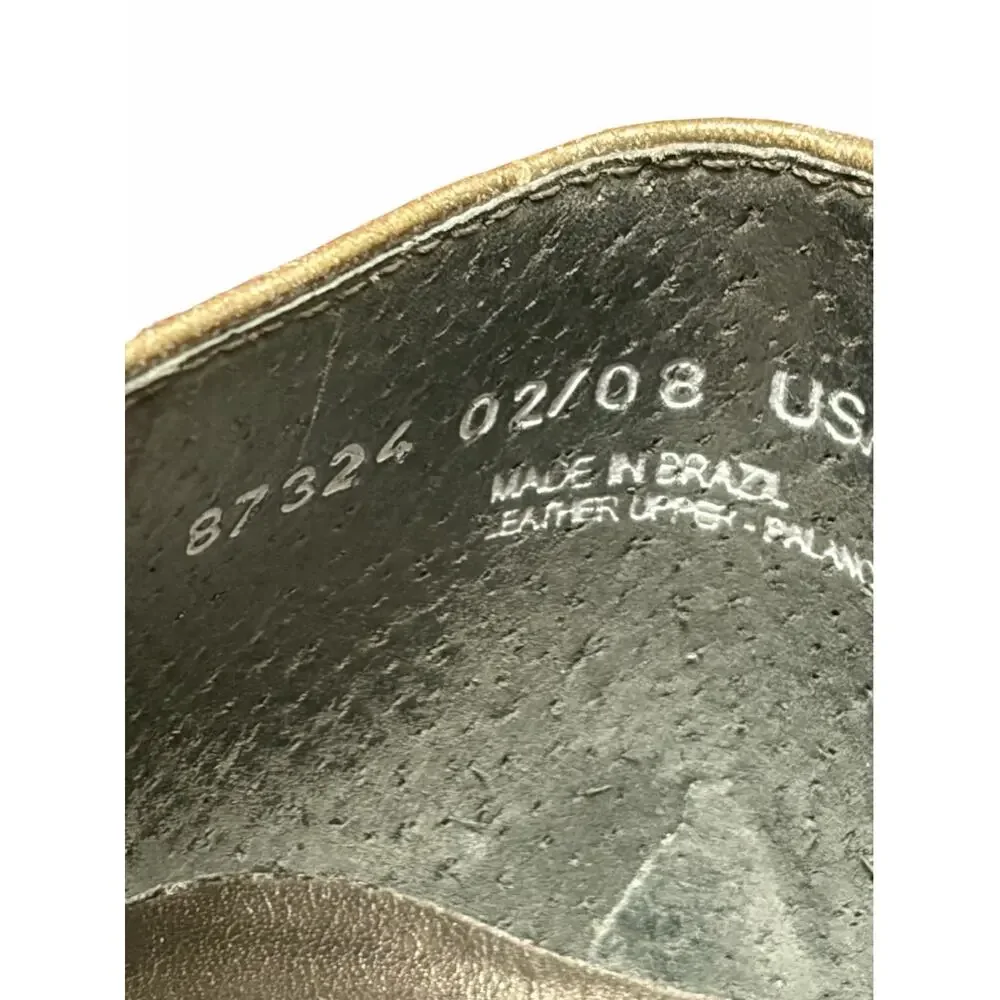 Clarks Metallic Silver Gold Laser Cut Ballet Flats Womens Size 7 Comfort